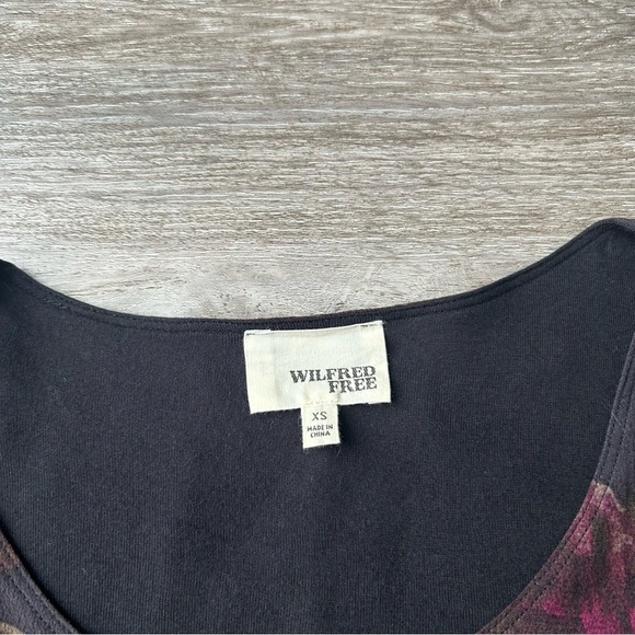 Wilfred Free Aritzia Teigan Boho Short Sleeve Rayon Floral Shift Dress - Picture 6 of 12